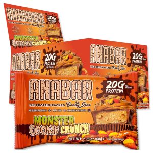 Anabar Protein Packed Candy Bar - 12 Bars, Milk Chocolate Monster Cookie Crunch